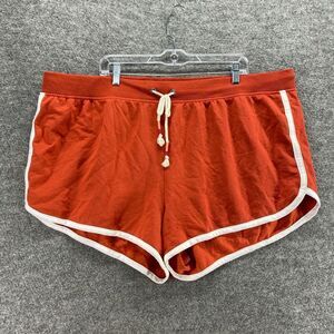 Secret Treasure Shorts Women 3X Plus Red High Rise Hot Pants Drawstring Rayon